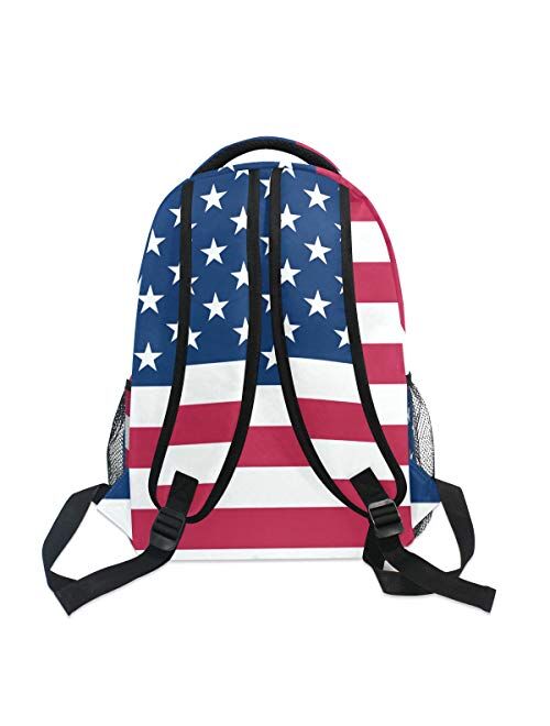 Nander Backpack Travel American Flag School Bookbags Shoulder Laptop Daypack College Bag for Womens Mens Boys Girls