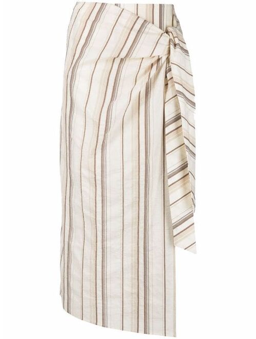 Brunello Cucinelli striped wrap skirt for women