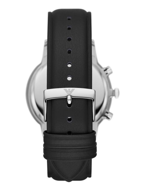 Emporio Armani Men's Chronograph Black Leather Strap Watch 43mm
