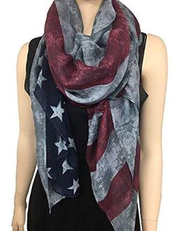 REINDEAR Vintage Faded American Flag Scarf / 4th of July Scarf/Team USA/American Flag/Gift for Her