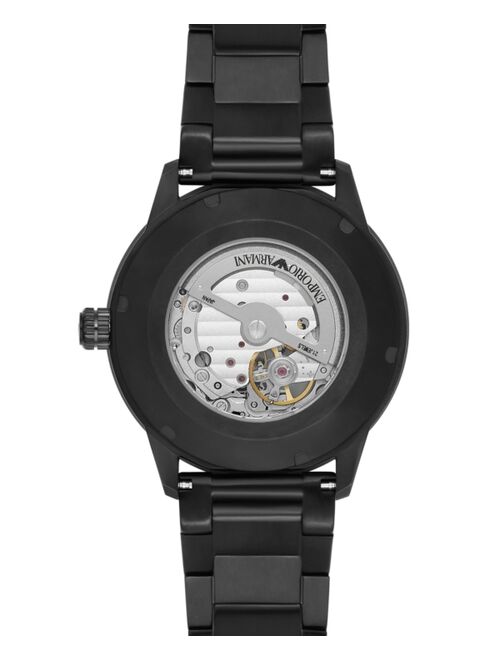 Emporio Armani Men's Automatic Black-Tone Stainless Steel Bracelet Watch 43mm