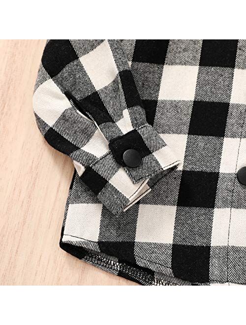 Younger Star Toddler Kids Boys Girls Flannel Hooded Plaid Shirt Button Baby Red Plaid Shirt Plaid Shirt Hooded Clothes