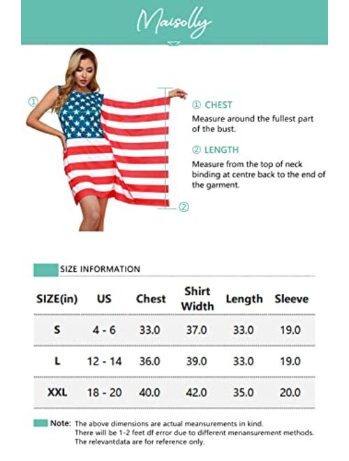Maisolly Women Summer 4th of July USA Flag Costume Dress