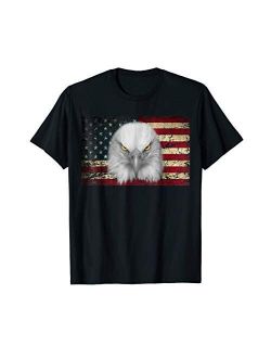 Artist Unknown American Bald Eagle Eyes Shirt USA Flag Patriotic Shirt