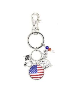 Generic USA Flag Keychain Metal Key Rings Accessories Souvenir Gifts for 4th of July, Armed Forces Day, Festivities Birthday Christmas Gift for Men Women E603 1