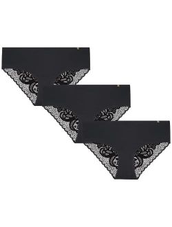 Women's Underwear – Microfiber Lace Hipster Briefs (3 Pack)