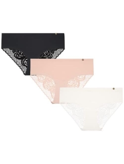 Women's Underwear Microfiber Lace Hipster Briefs (3 Pack)
