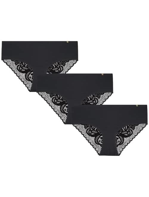 Lucky Brand Women's Underwear – Microfiber Lace Hipster Briefs (3 Pack)