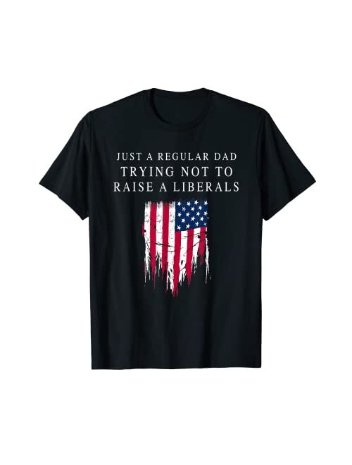 Artist Unknown Just a Regular Dad America Flag America Patriotic father day T-Shirt