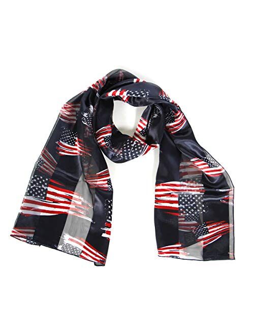 Serenita Satin Scarf Hair Wraps for Women Music Note Gifts American Flag Bandana Shamrock Clover St. Patrick's Day Easter Mardi Gras