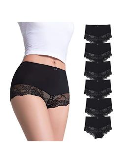 Flonica Women's Lace Briefs , High Waist Comfortable Women's Underwear, Cute Sexy Cheeky Panties, Multipacks