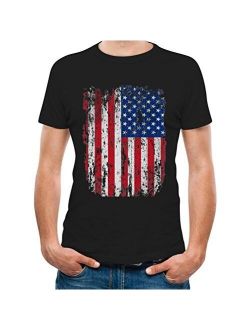 Tstars Patriotic Shirt for Men Distressed USA Flag Tshirt America T-Shirt