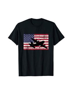 Artist Unknown Patriotic C-130 Hercules airplane American flag t-shirt