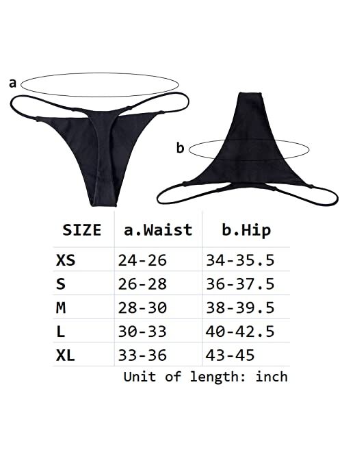 Topvee 6 Pack Women's Thongs Panties Soft Stretchy Cotton G String Seamless Underwear for Women
