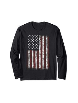 American Patriot Super Shirts Vintage American Flag Long Sleeve Shirt Men USA Flag T-Shirt Long Sleeve T-Shirt