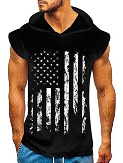 Belovecol Men's Hooded Tank Tops Gym Workout Hoodies Sleeveless Bodybuilding Muscle Shirts