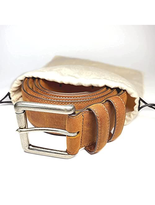 Per Avanti Leather Belt with Hidden Money Pocket for Traveling