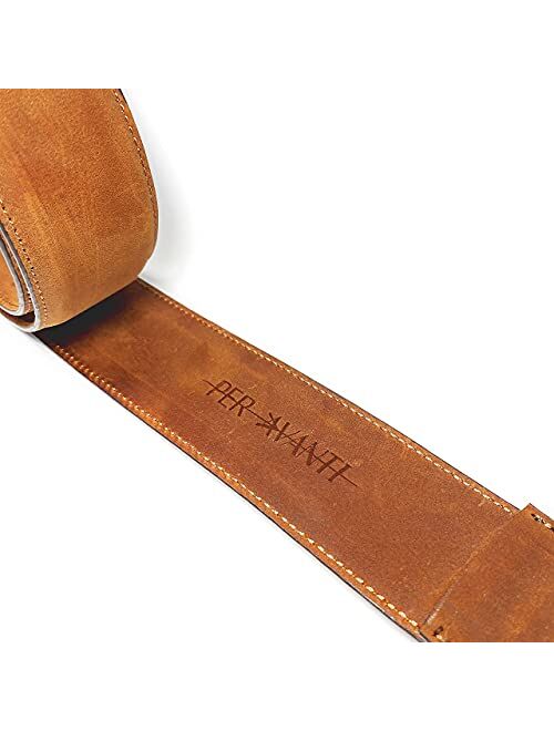 Per Avanti Leather Belt with Hidden Money Pocket for Traveling