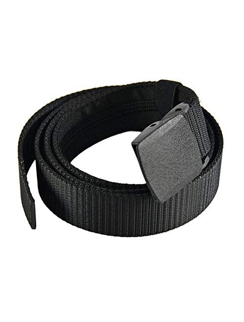 Home-X Travel Money Belt for Men and Women, Hidden Zipper Pocket Belt for Holding Money, Adjustable Nylon Security Travel Belt, 50” L x 1 ¼” W, Black