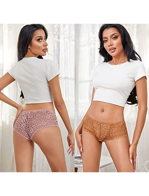 FallSweet Plus Size Lace Panties Underwear Sexy Underwear for Women Hipster Briefs M-3XL