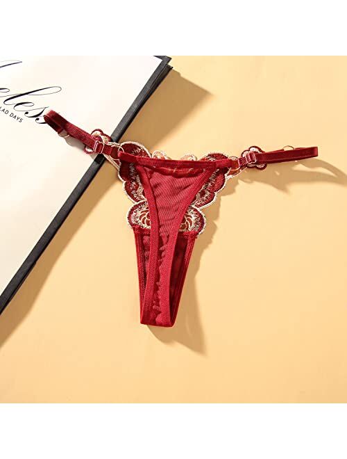 Slithice Women Sexy G string Panties with Cute Butterfly Pattern Center