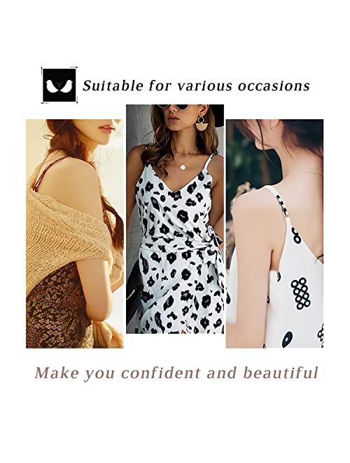 Afinniee 2 Pairs Sticky Bra Backless Strapless Push up Bras for Women, Adhesive Invisible Lift Bra for Large Breasts