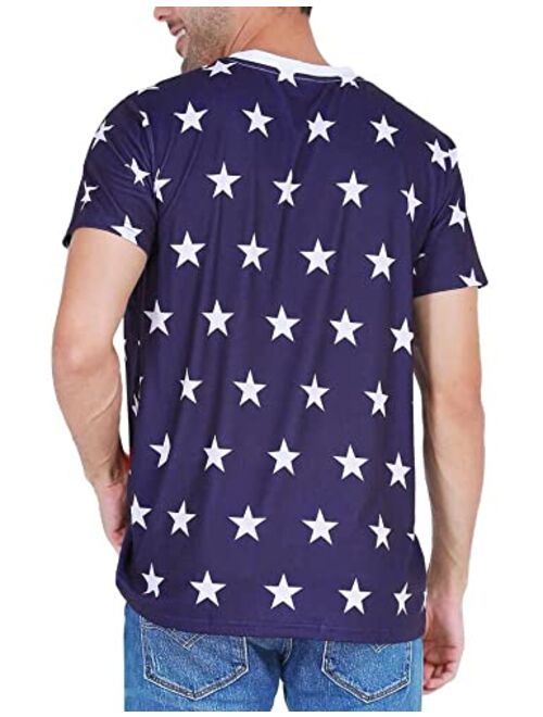 Funny World Mens American Flag Patriotic T-Shirts 4th of July Day Outfits