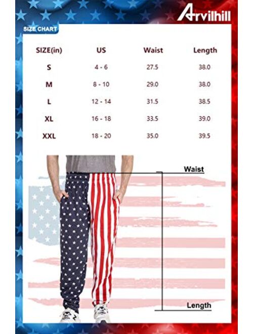 Arvilhill Men's 4th of July American Flag Long Pants