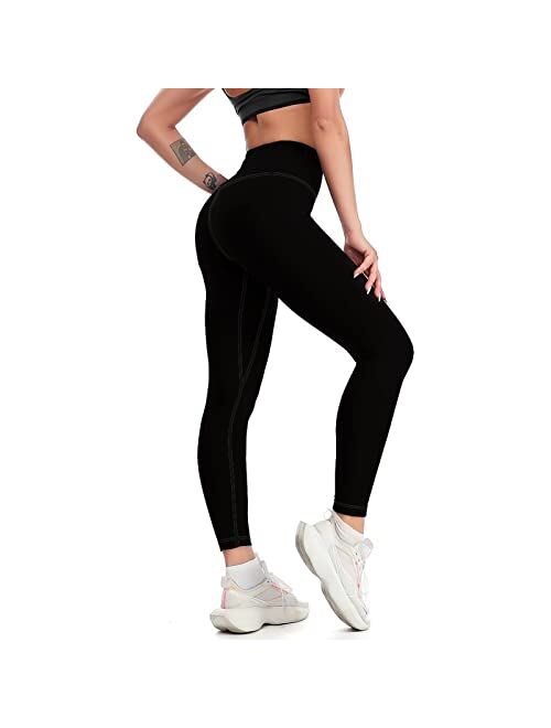Cerburny Women's Athletic Workout Leggings High Waisted 4-Way Stretch Yoga Pants Running Exercise Pants