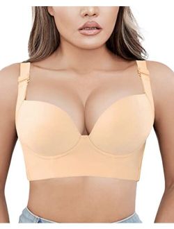 FOOT OF THE TREE Push Up Bra Hides Back Fat Wirefree Plus Size Brassiere