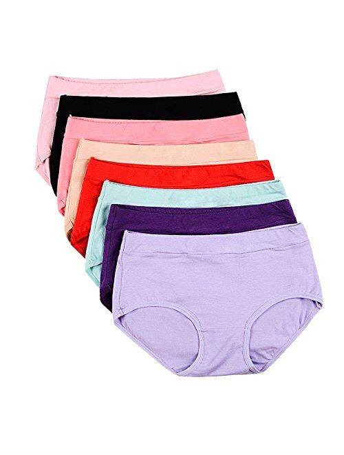Buankoxy Women's 3 or 8 Pack Stretch Cotton Panties