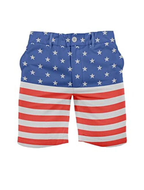 Tipsy Elves Men's USA Patriotic Shorts - American Flag Pockets Shorts for 4th of July