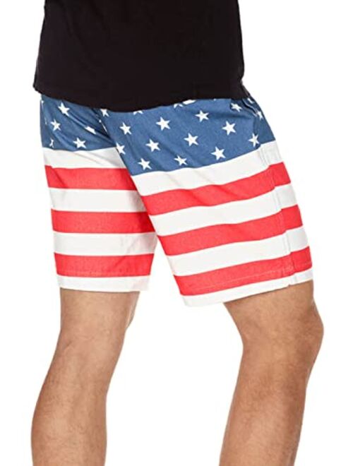 Tipsy Elves Men's USA Patriotic Shorts - American Flag Pockets Shorts for 4th of July