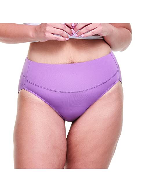 Hanes Women's Signature Smooth Microfiber Hi-Cut Underwear 6-Pack