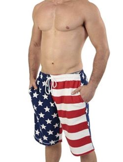 Licensed-Mart Originals Licensed Mart Patriotic American USA Flag Lightweight Fleece Shorts
