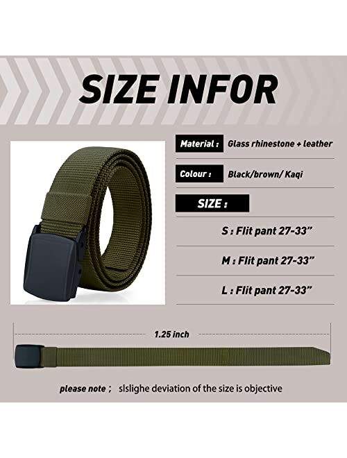 Outgogo Nylon Money Belts for Men 1.5inch Military Tactical Belt Adjustable Slide Plastic Buckle Web Canvas Belt Outdoor