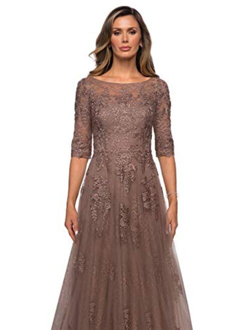Clothfun Elegant Lace Mother of The Bride Dresses for Women Formal with Sleeves