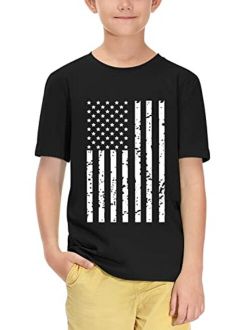 BesserBay Boys and Girls 4th of July American Flag Patriotic Cotton Tshirt 4-12 Years