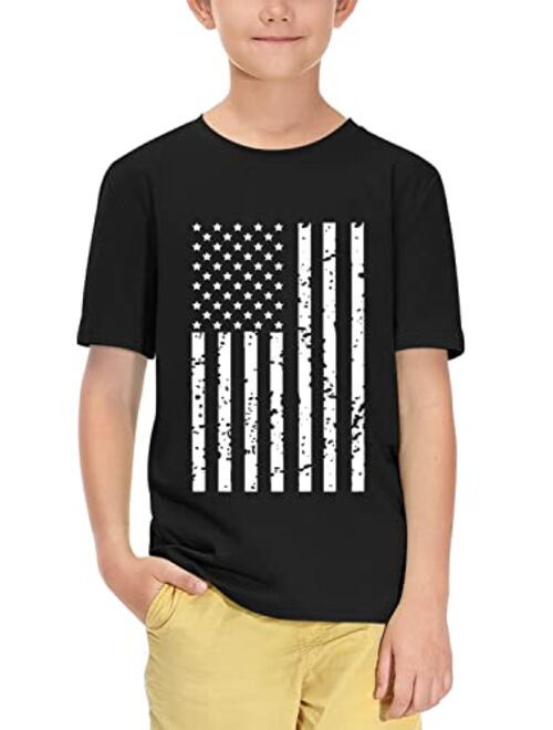 Funko BesserBay Boys and Girls 4th of July American Flag Patriotic Cotton Tshirt 4-12 Years