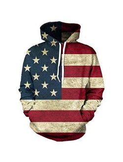Generic Brands Soul Unisex American Flag 3D Print Hoodies Sweatshirts Pullover with Pocket