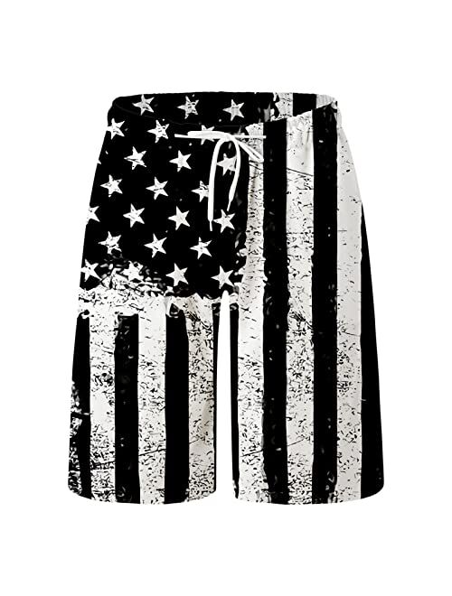 UBST Mens Patriotic Swimming Trunks, 4th of July American Flag Print Beach Shorts Summer Independence Day Board Shorts