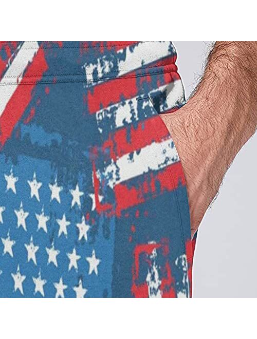 Yefchn Men's Sweatpants Casual Trousers Jogger Pants-Vintage Patriotic USA Flags Gym Workout Pants