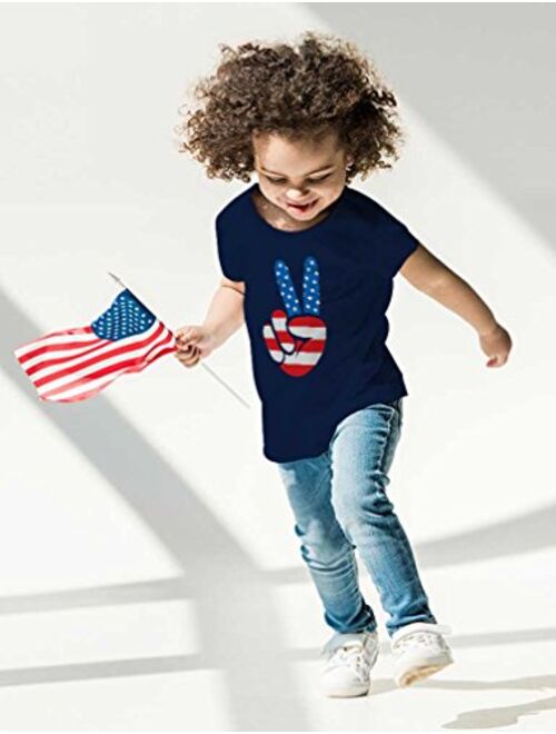 Tstars USA Vintage Flag 4th of July American Flag Toddler Kids T-Shirt