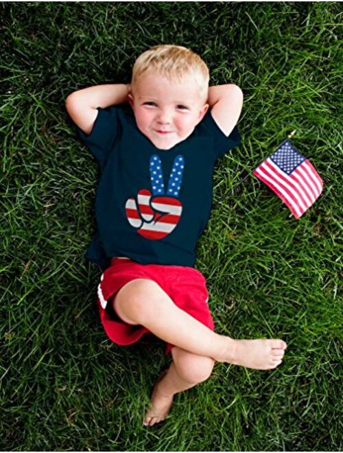 Tstars USA Vintage Flag 4th of July American Flag Toddler Kids T-Shirt