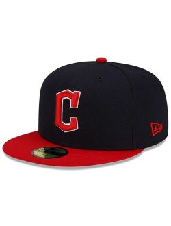Youth Boys Navy and Red Cleveland Guardians Authentic Collection On-Field Home Logo 59FIFTY Fitted Hat