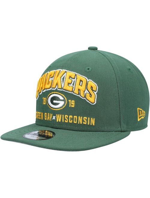 New Era Youth Boys Green Green Bay Packers Stacked 9Fifty Snapback Hat