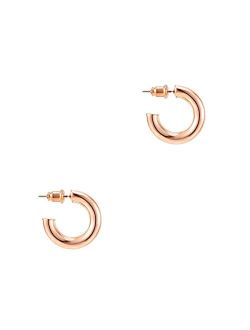 14K Gold Colored Lightweight Chunky Open Hoops | Gold Hoop Earrings for Women