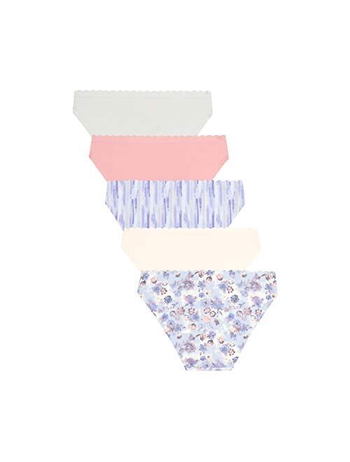 Jessica Simpson Women's Underwear - 5 Pack Seamless Bikini Briefs (S-XL)