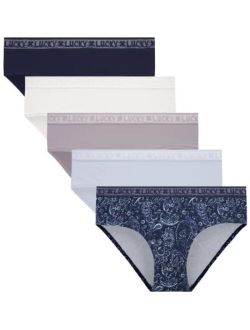 Women's Underwear - 5 Pack Microfiber Hipster Briefs (S-XL)