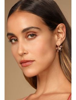 Ready for Radiance Gold Rhinestone Floral Stud Earrings